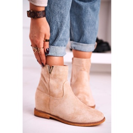 FG1 Women's Ankle Boots Suede Beige Vanya 1