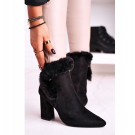 Boots On a Heel With Fur Suede Black Sophie 1