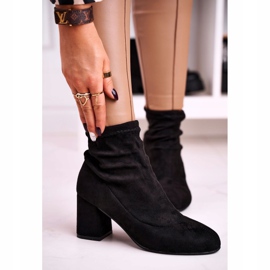 Women's Classic Boots On Heel Suede Black Ring 1