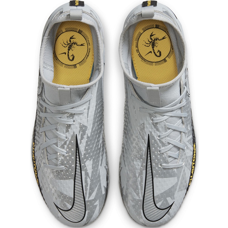 Nike Phantom Gt Scorpion Academy Dynamic Fit FG / MG Junior DA2287 001 football shoes silver/grey grey 1