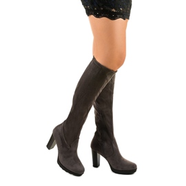 Gray boots in eco-suede from Enmirgton grey 1