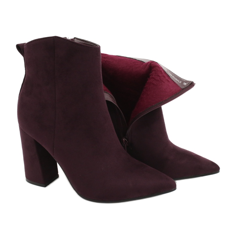 Evento Purple suede ankle boots 7