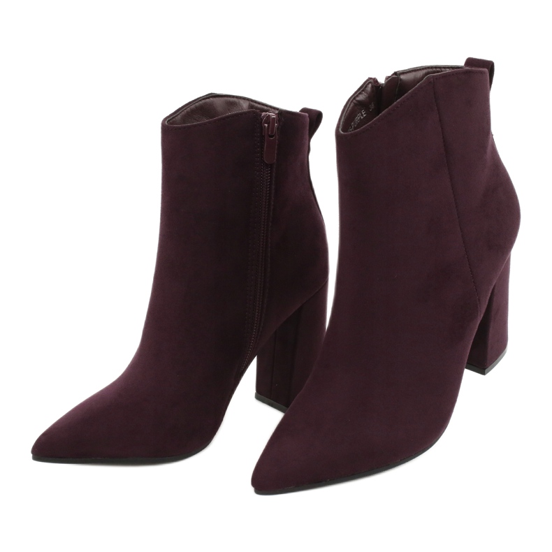 Evento Purple suede ankle boots 5