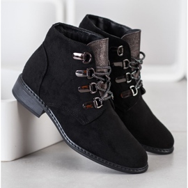Goodin Elegant lace-up boots black silver 2
