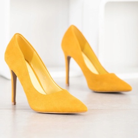 Renda Suede heels yellow 2