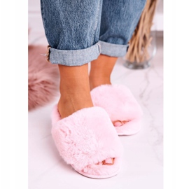 Women's Pink Fur Slippers Sweet 2