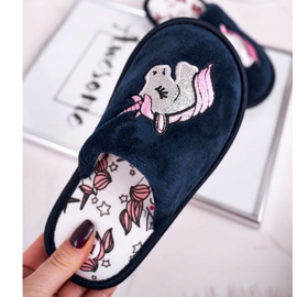 Children's Slippers With Unicorn Navy Blue Unicorn 2