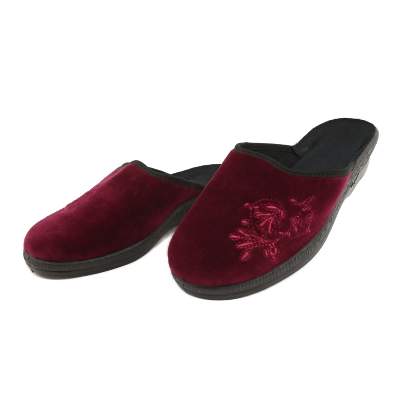Befado slippers velor 219D427 burgundy slippers black red multicolored 2 Befado slippers velor 219D427 burgundy slippers black red multicolored 2