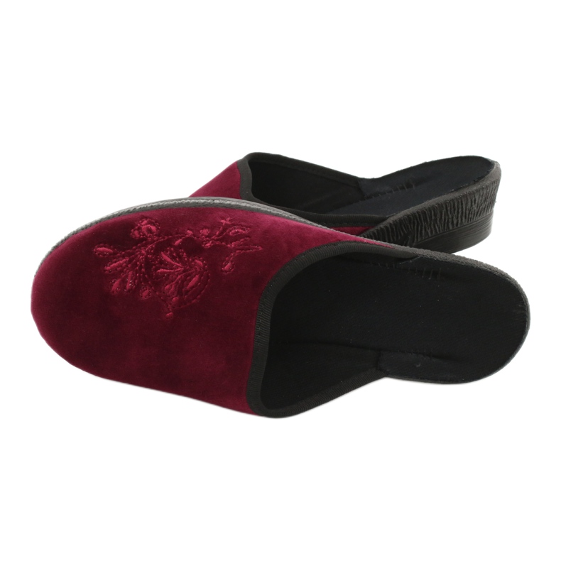 Befado slippers velor 219D427 burgundy slippers black red multicolored 4 Befado slippers velor 219D427 burgundy slippers black red multicolored 4