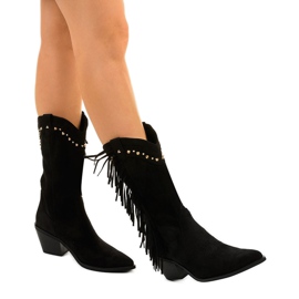 Black suede leather boho boots from Loneflare 1