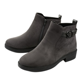 Gray suede flat boots from Neriris grey 2