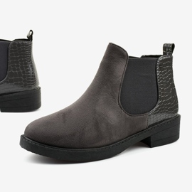 Gray suede flat boots from Herkrana grey 1