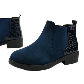 Herkrana navy blue suede flat boots 1