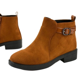 Neriris camel suede flat ankle boots brown 1