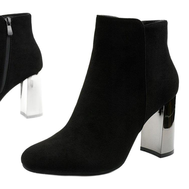 Black suede ankle boots on the KL-705 post 1