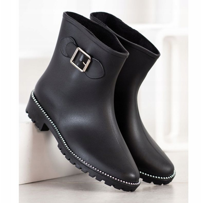 SHELOVET Galoshes With Cubic Zirconia black 1