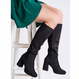 Goodin Suede Boots On A Pillar black 1