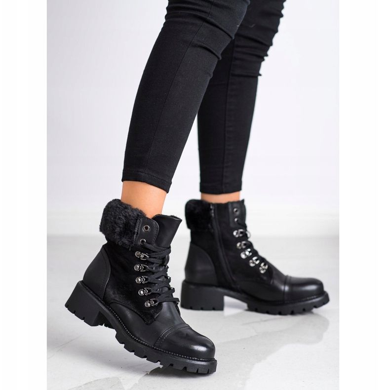 Super Mode Warm, tied boots black 1