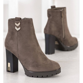 Bestelle Suede Booties With Ornament grey 2