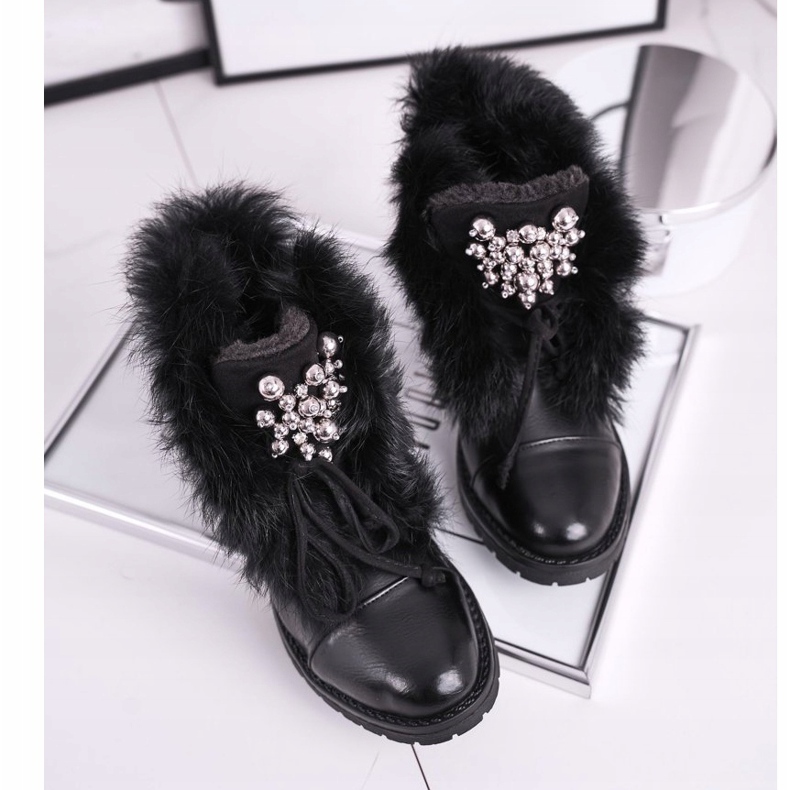 MSMG Children's Black Warm Boots Fur CT900A Ella 3