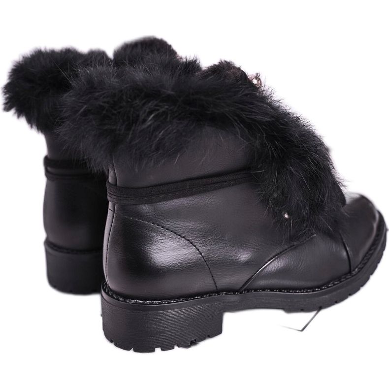MSMG Children's Black Warm Boots Fur CT900A Ella 2