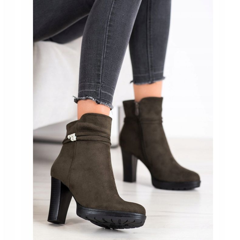Janessa Khaki Booties On A Post 2