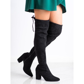 SHELOVET High-heeled thigh-high boots black 2 SHELOVET High-heeled thigh-high boots black 2