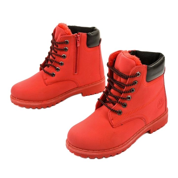 Ermington red lace-up boots 2