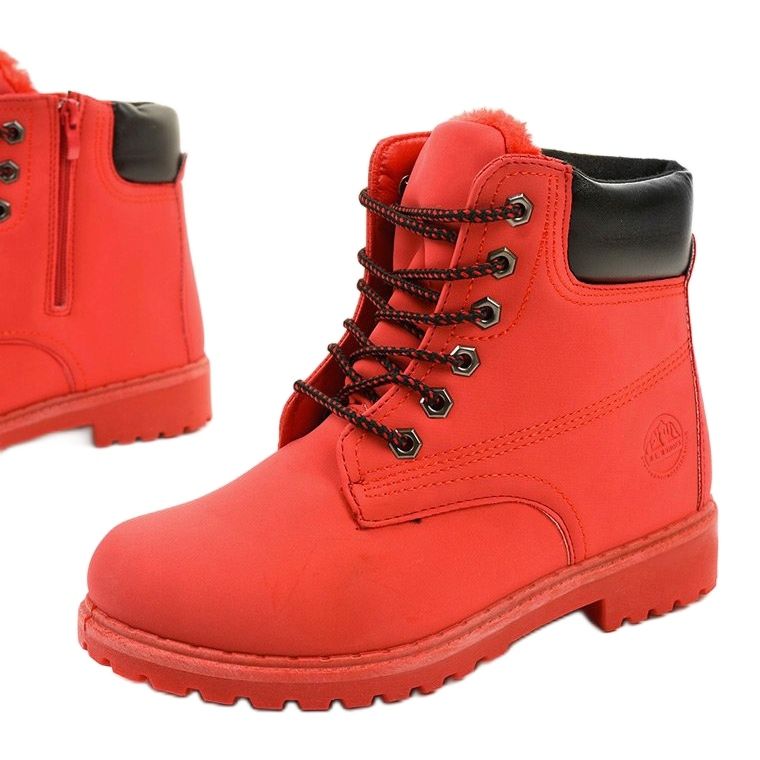 Ermington red lace-up boots 1