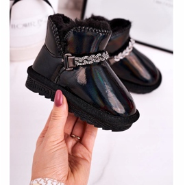 Apawwa Children's Snow Boots With Fur Petrol Black Princess 1