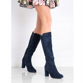 Sabatina Suede Navy Blue Boots 1