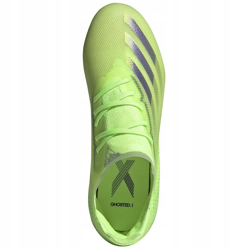 Adidas X Ghosted.1 Fg Junior football boots green EG8180 1 Adidas X Ghosted.1 Fg Junior football boots green EG8180 1