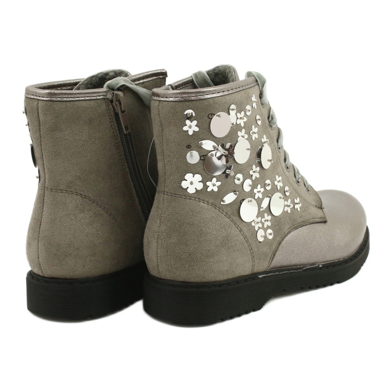 Miss Girls' Girls varnished with sequins gray cappuccino 1433 grey 3