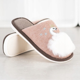 Bona Warm Slippers With Application beige white brown pink 5