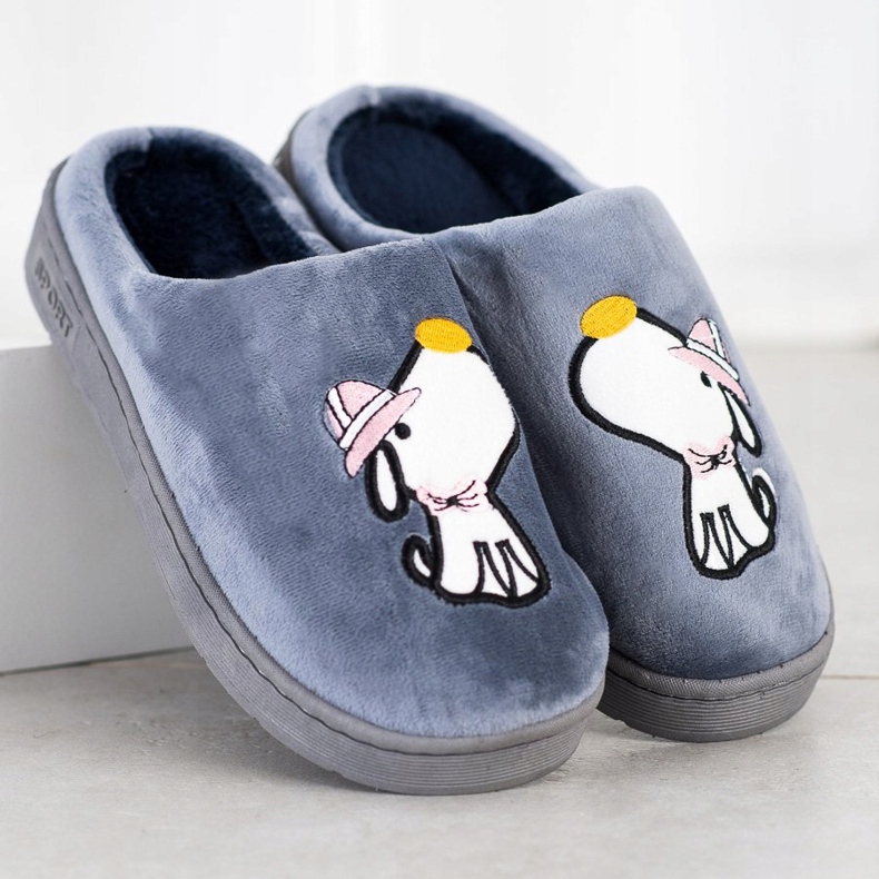 Bona Comfortable Slippers With Application blue 1