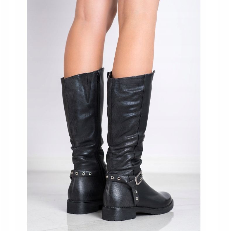 Bella Paris Boots With Decorative Buckle black 1