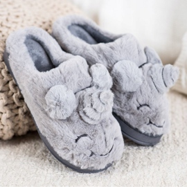 Bona Women's unicorn slippers grey 1