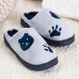 Bona Warm Slippers navy blue grey 1