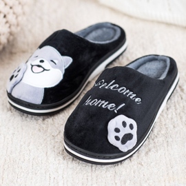 Bona Welcome Home slippers black grey 1