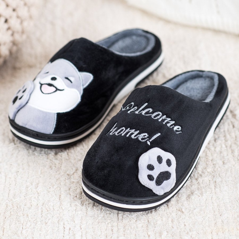 Bona Welcome Home slippers black grey 1