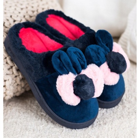 Bona Navy Blue Slippers With Damage pink 1 Bona Navy Blue Slippers With Damage pink 1