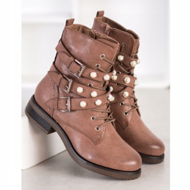 Super Me Boots With Pearls brown 1