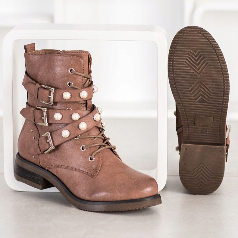 Super Me Boots With Pearls brown 2