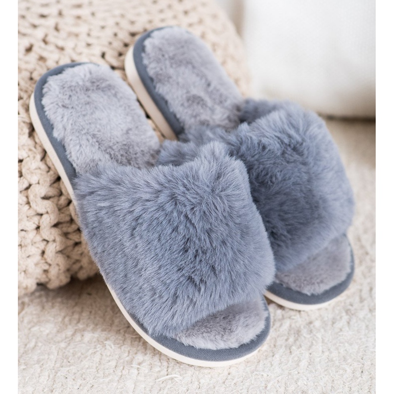Bona Slippers With Fur grey 2
