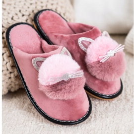 Bona Slippers With Cubic Zirconia pink 1