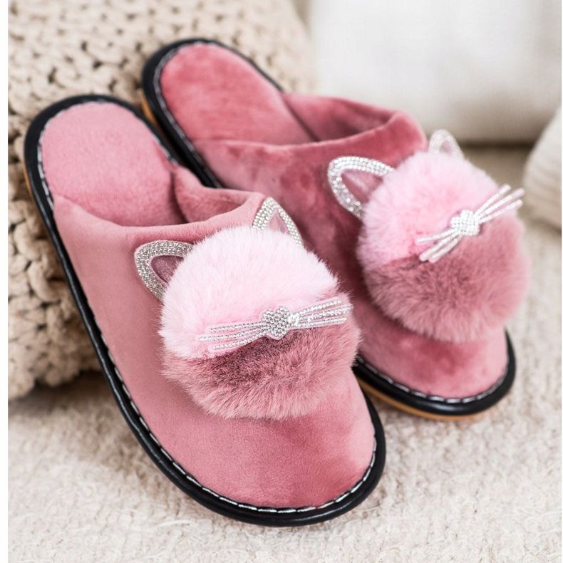 Bona Slippers With Cubic Zirconia pink 1