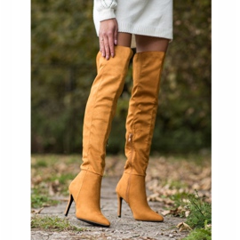 Small Swan Sexy high heel boots yellow 1