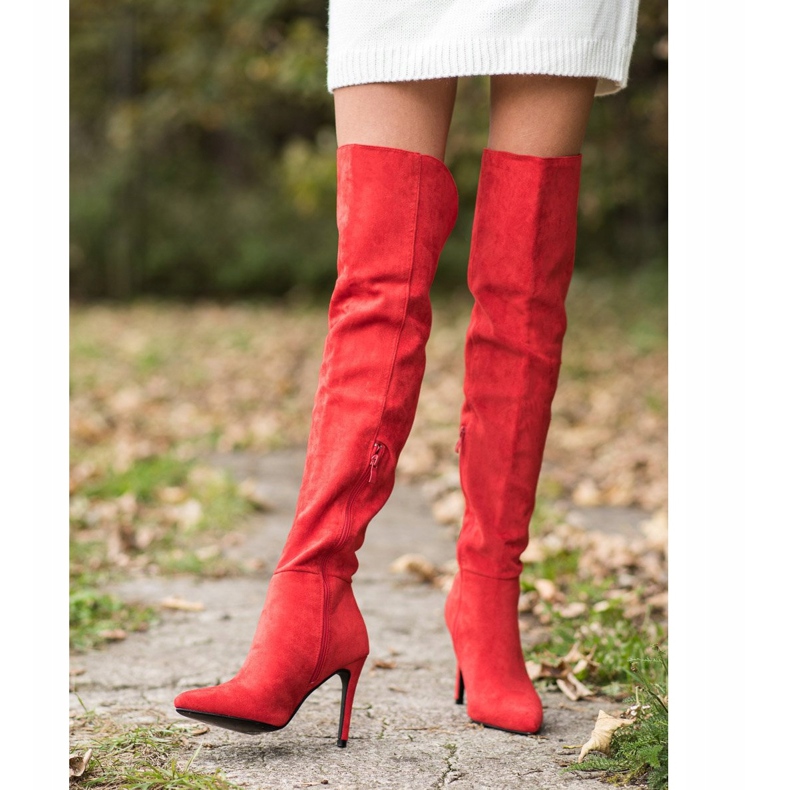 Small Swan Sexy high heel boots red 1