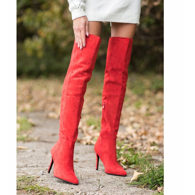 Small Swan Sexy high heel boots red 2