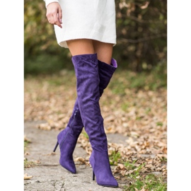 Small Swan Sexy high heel boots purple 1